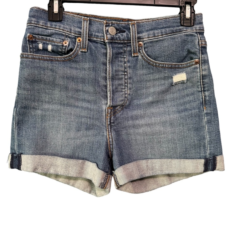 CLOSET CLOSING Levi’s Wedgie Shorts Button Fly High Rise Shorts, Distressed, 27